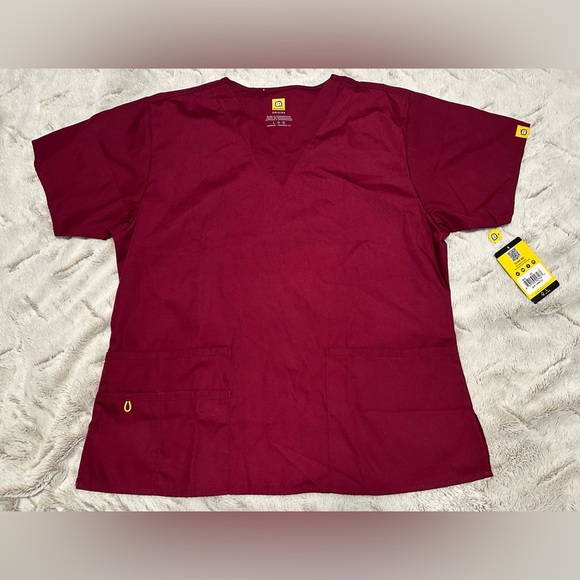 WonderWink Tops - WonderWink Origins Maroon Wine Red Scrub Medical Top Work Uniform